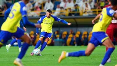 Cristiano Ronaldo en cobro de tiro libre.