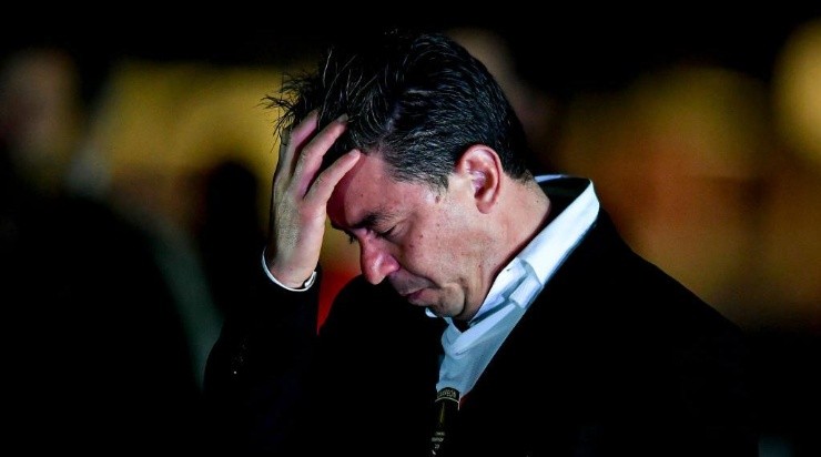 La emoción de Gallardo en su último partido en el Monumental. (Foto: Getty)