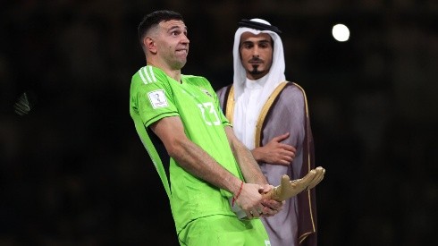 El festejo de Emiliano Martínez en el Mundial de Qatar.