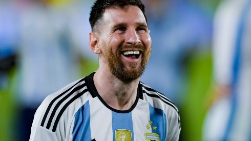 Lionel Messi at Argentina's celebration