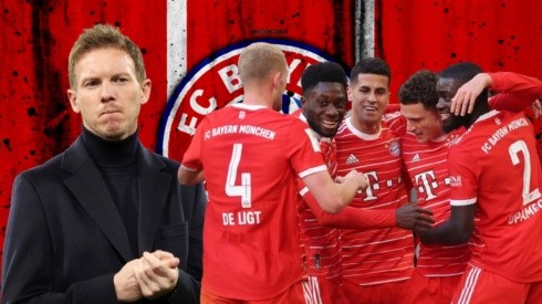 Julian Nagelsmann y jugadores Bayern Munich.