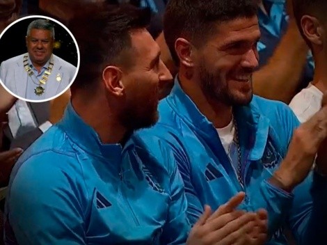 VIDEO | La increíble reacción de Messi y De Paul en medio del homenaje al Chiqui Tapia
