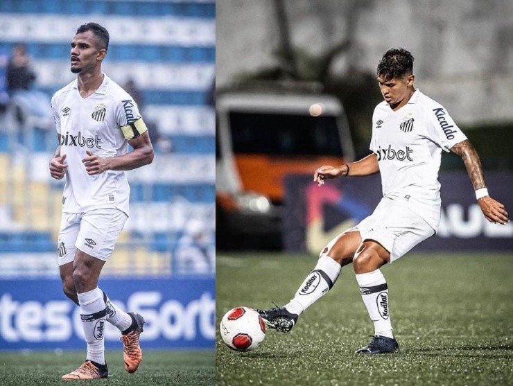 Foto: Reprodução/Santos FC - Derick à esquerda e Cadu à direita