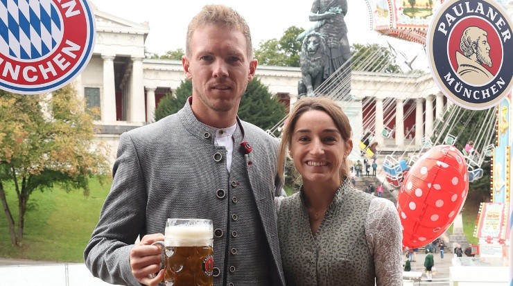 Julian Nagelsmann and Lena Wurzenberger. (Alexander Hassenstein/Getty Images for Paulaner)