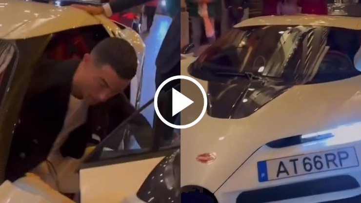 Cristiano Ronaldo sacó a relucir su Bugatti MÁS COSTOSO por las calles de MADRID junto a Georgina