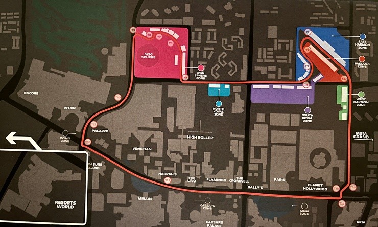 Plano del circuito del Gran Premio de Las Vegas