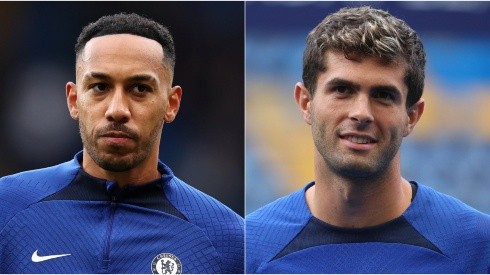 Pierre-Emerick Aubameyang and Christian Pulisic of Chelsea