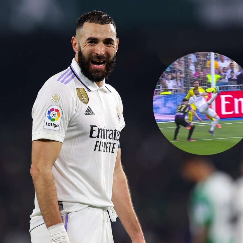 INTRATABLE: la CHILENA de Karim Benzema para el hat-trick ante Valladolid