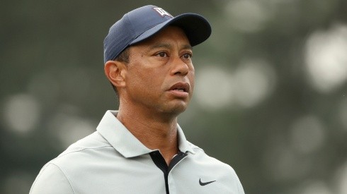 Tiger Woods during a practice round at Augusta National Golf Club prior to the 2023 Masters