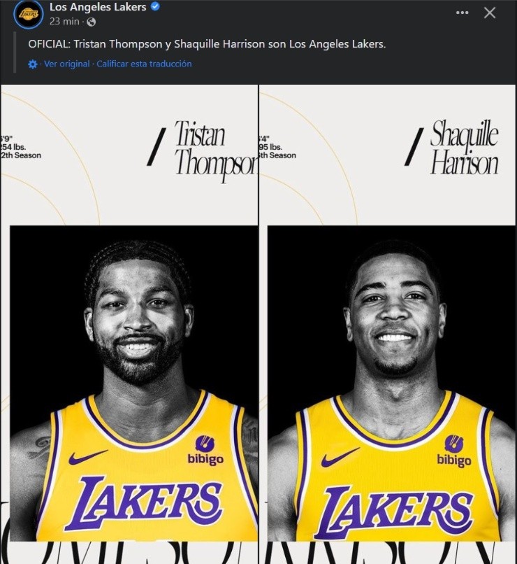 (Fuente: Los Angeles Lakers)