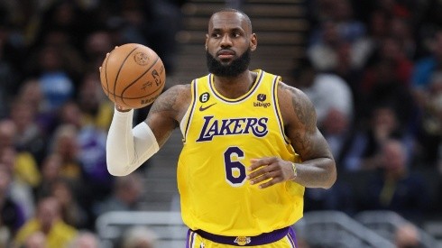 LeBron James with the Lakers during the 2023 NBA season
