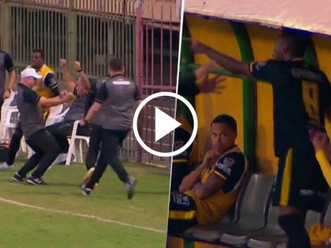 VIDEO: el polémico gesto de un DT al gritarle un gol en la cara a su jugador