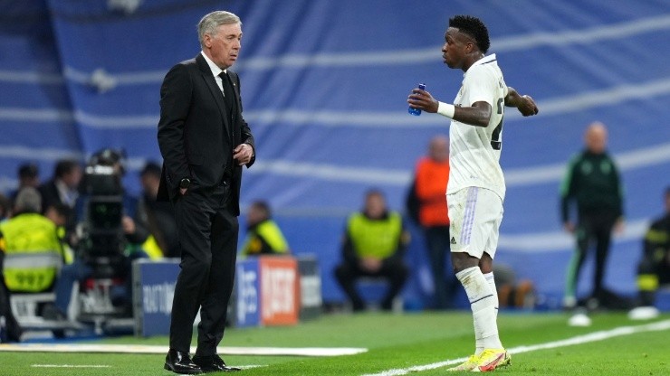 Carlo Ancelotti y Vinicius en Real Madrid.