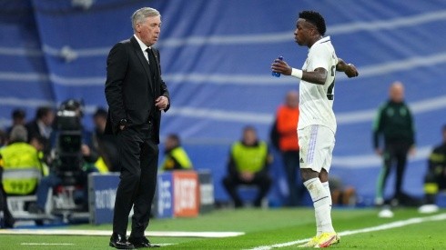 Carlo Ancelotti y Vinicius en Real Madrid.