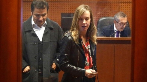 Roberto Saa y Diana Bolocco en tribunales.