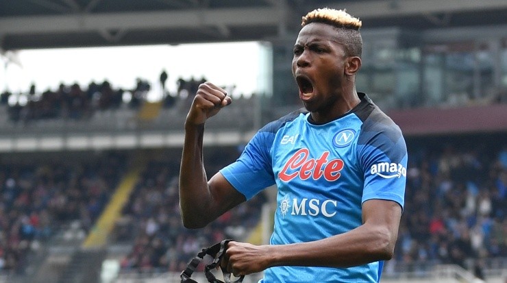Victor Osimhen became Napoli&#039;s record signing. (Valerio Pennicino/Getty Images)