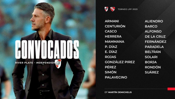 Convocados de River (Prensa River)