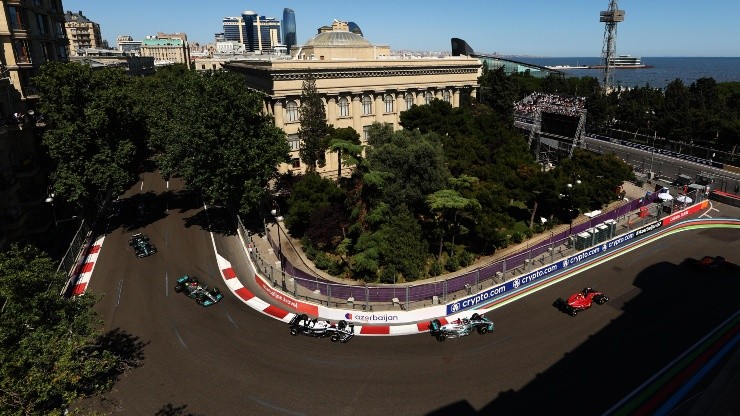 Vista de una de las curvas que ofrece el GP de Azerbaiyán.