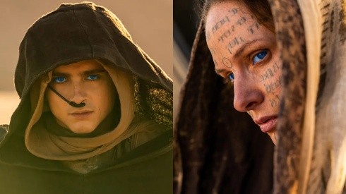 Timothée Chalamet como Paul Atreides y Rebecca Ferguson como Lady Jessica, en Dune, Parte 2.