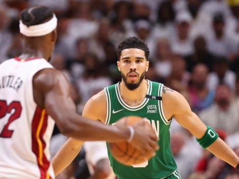 Celtics star Jayson Tatum reacts to 'upset' of Heat against Giannis' Bucks