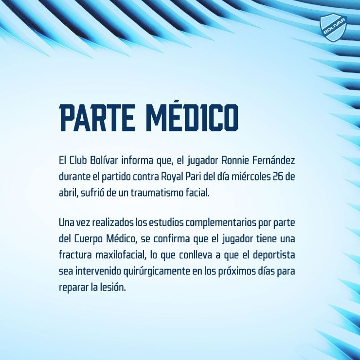 Comunicado Bolívar Ronnie Fernández