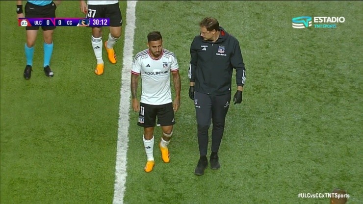 Marcos Bolados salió con molestias fisicas | Foto: Captura 