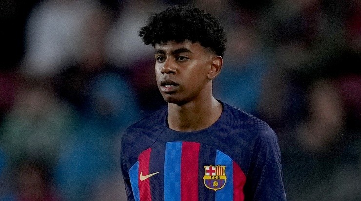 Lamine Yamal of Barcelona. (Alex Caparros/Getty Images)