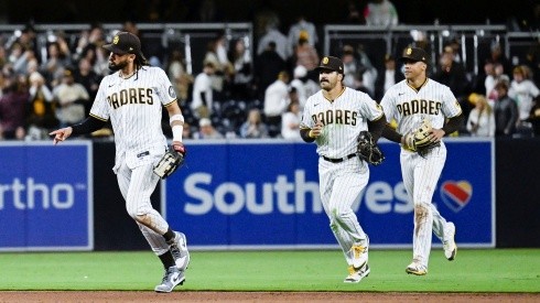 Fernando Tatis Jr., Trent Grisham y Juan Soto en San Diego Padres
