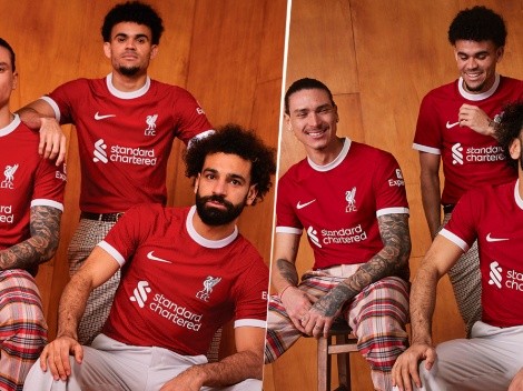 Luis Díaz se luce en la presentación de la nueva camiseta del Liverpool