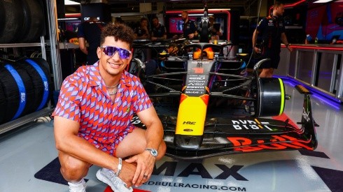 Patrick Mahomes, quarterback of the Kansas City Chiefs at the 2023 F1 Miami Grand Prix