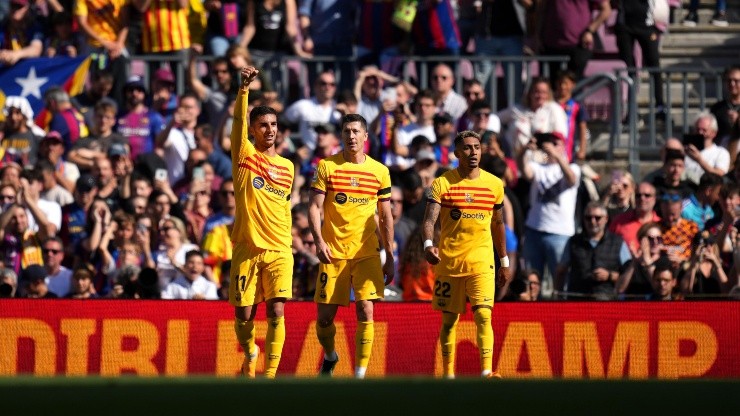 Ferran Torres en festejo de gol con Barcelona.