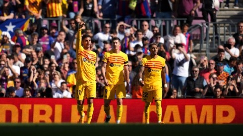 Ferran Torres en festejo de gol con Barcelona.