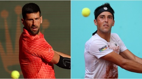 Novak Djokovic (left) and Tomas Etcheverry