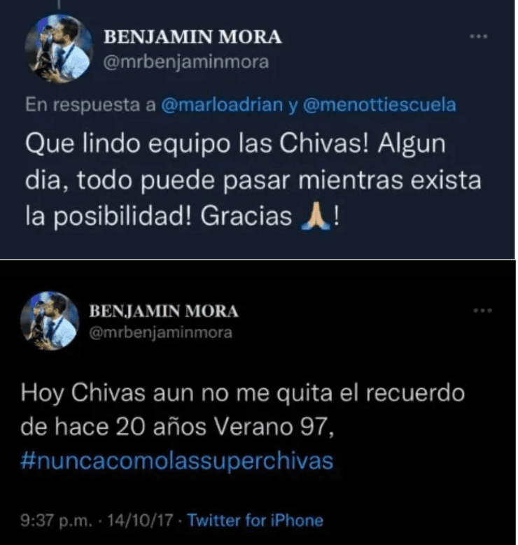 Tuits de Benjamín Mora | Twitter