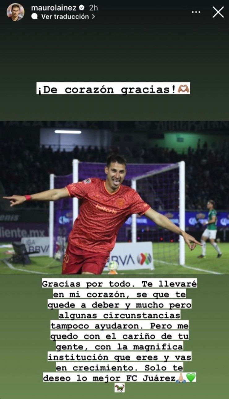 La despedida de Mauro Lainez | Instagram