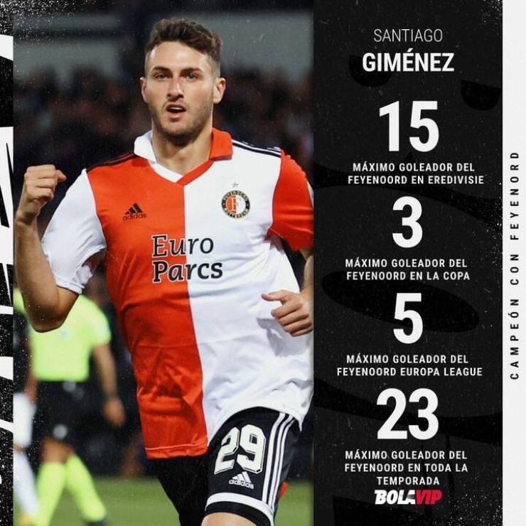 Santiago Giménez y una formidable temporada en Feyenoord.