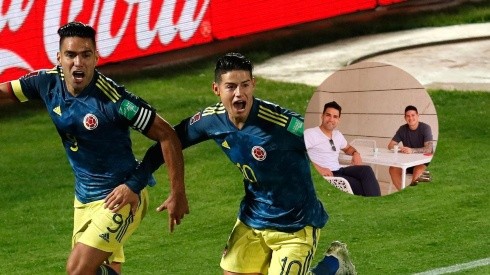 Falcao y James en la selección Colombia.