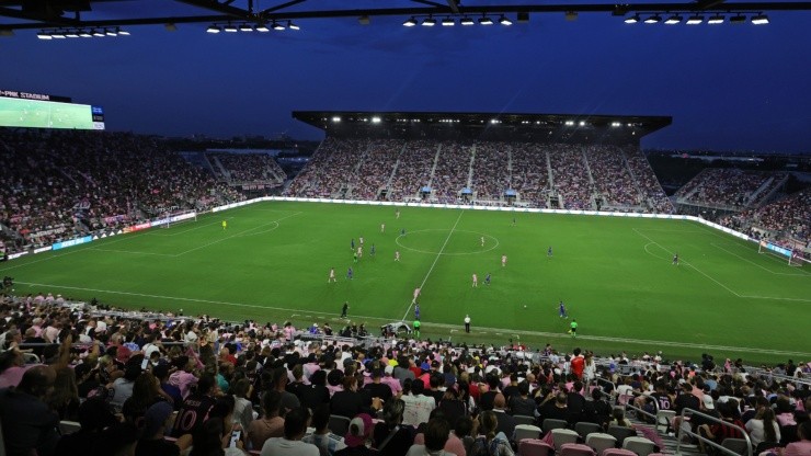 A view of DRV PNK Stadium during the first half of the Leagues Cup 2023 match between Cruz Azul and Inter Miami CF at on July 21, 2023 in Fort Lauderdale, Florida. (Megan Briggs/Getty Images)
