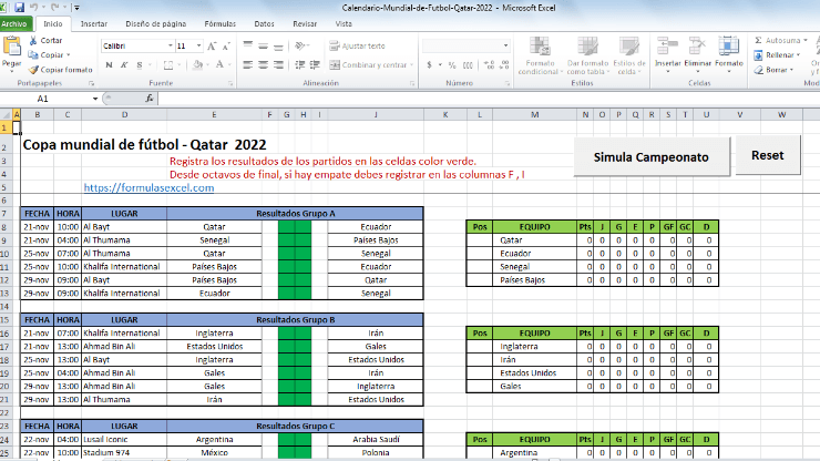 Calendario Qatar 2022