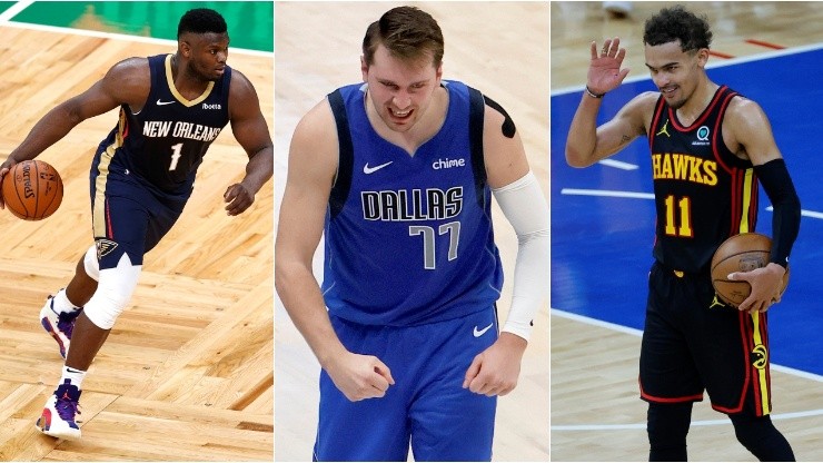 Zion Williamson, Luka Doncic y Trae Young