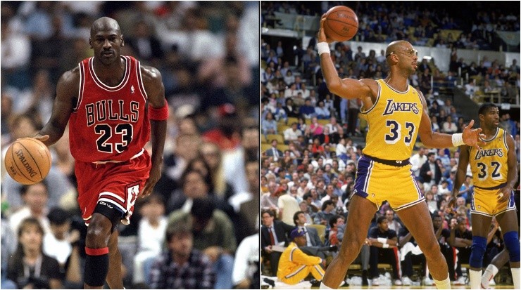 Michael Jordan y Kareem Abdul-Jabbar. (Foto: Getty)