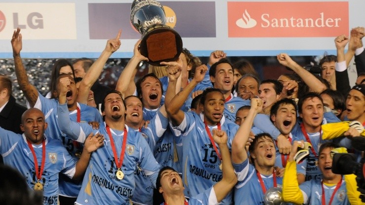 Uruguay celebrando el título de la Copa América.