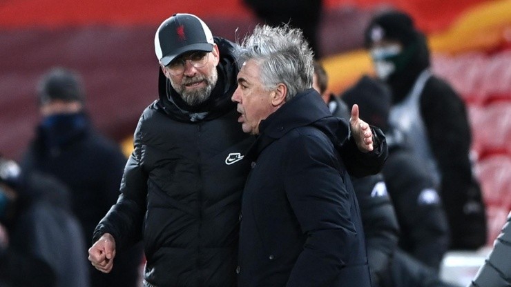 Jürgen Klopp y Carlo Ancelotti, los entrenadores de los equipos finalistas de la Champions League.
