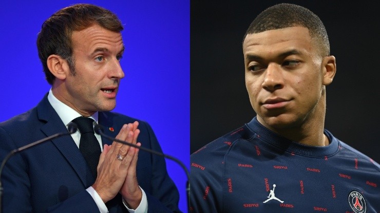 Emmanuel Macron y Kylian Mbappé.