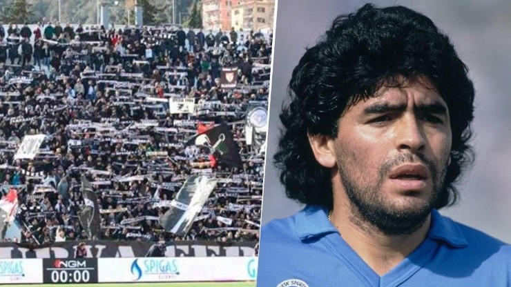 La hinchada de La Spezia se burló de la muerte de Diego Maradona.