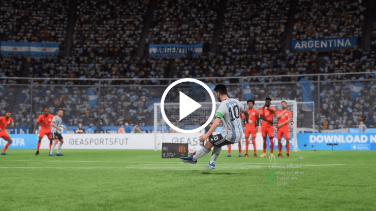 IGUALITO: Así se ve el gol de tiro libre de Messi contra Panamá en FIFA 23