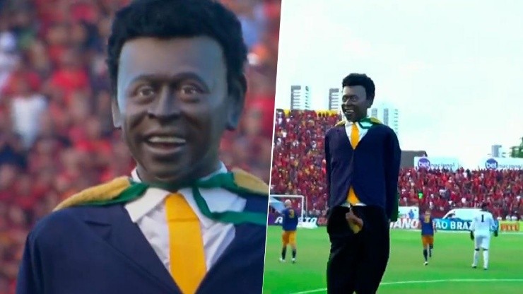 El muñeco de Pelé que genera de todo en Brasil.