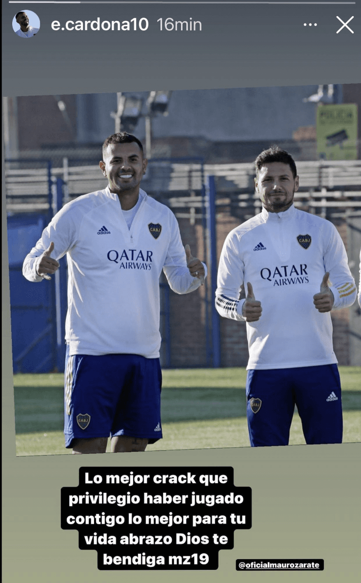 La historia que subió Cardona. (Instagram)