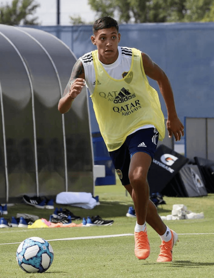 Molina entrenando con Boca en 2020.