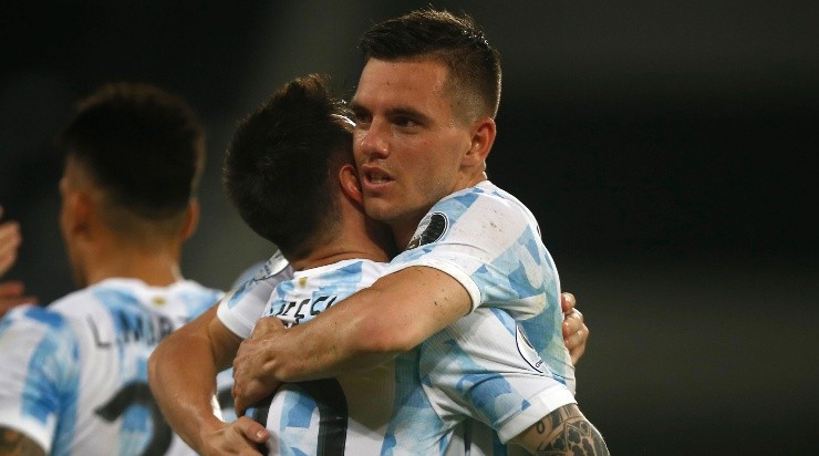 Abrazo de gol: Messi y Lo Celso, los mejores de la Selección. Foto: Getty